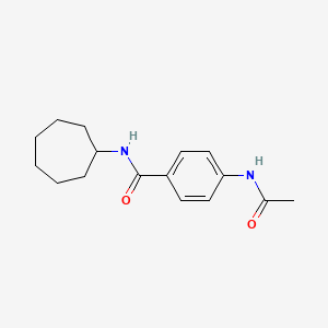 molecular formula C16H22N2O2 B5536103 4-(acetylamino)-N-cycloheptylbenzamide 