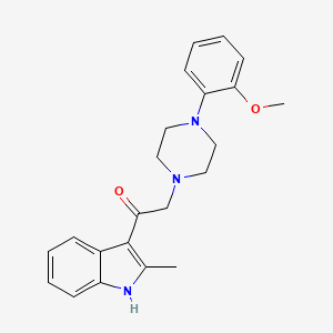 molecular formula C22H25N3O2 B5536104 2-[4-(2-methoxyphenyl)-1-piperazinyl]-1-(2-methyl-1H-indol-3-yl)ethanone 