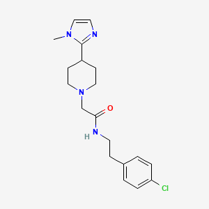 molecular formula C19H25ClN4O B5536140 N-[2-(4-氯苯基)乙基]-2-[4-(1-甲基-1H-咪唑-2-基)-1-哌啶基]乙酰胺 