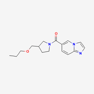 molecular formula C16H21N3O2 B5536170 6-{[3-(丙氧基甲基)吡咯烷-1-基]羰基}咪唑并[1,2-a]吡啶 