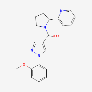 molecular formula C20H20N4O2 B5536190 2-(1-{[1-(2-methoxyphenyl)-1H-pyrazol-4-yl]carbonyl}-2-pyrrolidinyl)pyridine 