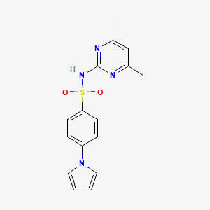 molecular formula C16H16N4O2S B5536232 N-(4,6-dimethyl-2-pyrimidinyl)-4-(1H-pyrrol-1-yl)benzenesulfonamide 