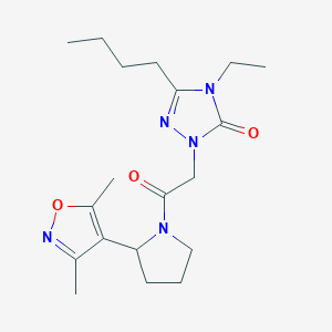 molecular formula C19H29N5O3 B5536235 5-butyl-2-{2-[2-(3,5-dimethyl-4-isoxazolyl)-1-pyrrolidinyl]-2-oxoethyl}-4-ethyl-2,4-dihydro-3H-1,2,4-triazol-3-one 