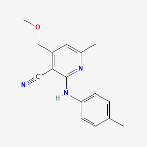 molecular formula C16H17N3O B5536251 4-(methoxymethyl)-6-methyl-2-[(4-methylphenyl)amino]nicotinonitrile 