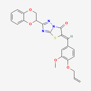 molecular formula C23H19N3O5S B5536260 5-[4-(allyloxy)-3-methoxybenzylidene]-2-(2,3-dihydro-1,4-benzodioxin-2-yl)[1,3]thiazolo[3,2-b][1,2,4]triazol-6(5H)-one 