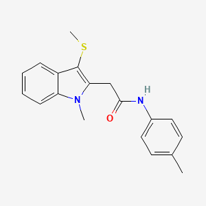 molecular formula C19H20N2OS B5536266 2-[1-甲基-3-(甲硫基)-1H-吲哚-2-基]-N-(4-甲苯基)乙酰胺 