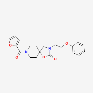 molecular formula C20H22N2O5 B5536289 8-(2-呋喃甲酰基)-3-(2-苯氧基乙基)-1-氧杂-3,8-二氮杂螺[4.5]癸烷-2-酮 