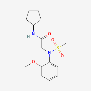 molecular formula C15H22N2O4S B5536323 N~1~-cyclopentyl-N~2~-(2-methoxyphenyl)-N~2~-(methylsulfonyl)glycinamide 