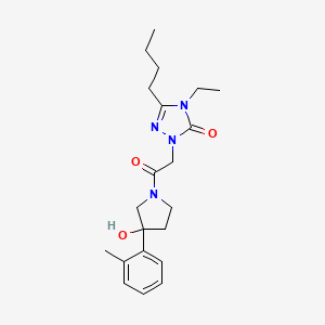 molecular formula C21H30N4O3 B5536331 5-butyl-4-ethyl-2-{2-[3-hydroxy-3-(2-methylphenyl)-1-pyrrolidinyl]-2-oxoethyl}-2,4-dihydro-3H-1,2,4-triazol-3-one 
