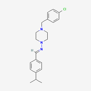 molecular formula C21H26ClN3 B5536348 4-(4-氯苄基)-N-(4-异丙基苄叉)-1-哌嗪胺 