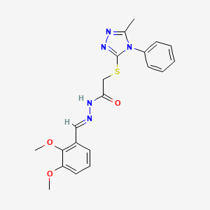 molecular formula C20H21N5O3S B5536349 N'-(2,3-dimethoxybenzylidene)-2-[(5-methyl-4-phenyl-4H-1,2,4-triazol-3-yl)thio]acetohydrazide 