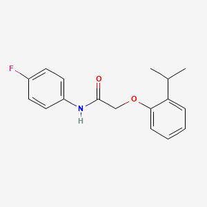 molecular formula C17H18FNO2 B5536350 N-(4-fluorophenyl)-2-(2-isopropylphenoxy)acetamide 