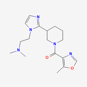 molecular formula C17H25N5O2 B5536351 N,N-dimethyl-2-(2-{1-[(5-methyl-1,3-oxazol-4-yl)carbonyl]-3-piperidinyl}-1H-imidazol-1-yl)ethanamine 