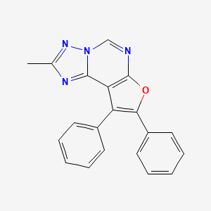 molecular formula C20H14N4O B5536366 2-methyl-8,9-diphenylfuro[3,2-e][1,2,4]triazolo[1,5-c]pyrimidine 