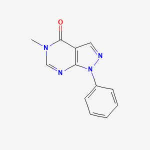 molecular formula C12H10N4O B5536373 5-甲基-1-苯基-1,5-二氢-4H-吡唑并[3,4-d]嘧啶-4-酮 