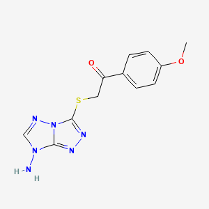 molecular formula C12H12N6O2S B5536386 2-[(7-氨基-7H-[1,2,4]三唑并[4,3-b][1,2,4]三唑-3-基)硫代]-1-(4-甲氧基苯基)乙酮 