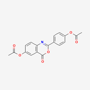 molecular formula C18H13NO6 B5536395 4-[6-(乙酰氧基)-4-氧代-4H-3,1-苯并恶嗪-2-基]苯基乙酸酯 