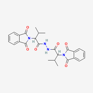 molecular formula C26H26N4O6 B5536402 2-(1,3-dioxo-1,3-dihydro-2H-isoindol-2-yl)-N'-[2-(1,3-dioxo-1,3-dihydro-2H-isoindol-2-yl)-3-methylbutanoyl]-3-methylbutanohydrazide 