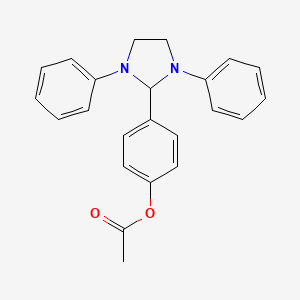 molecular formula C23H22N2O2 B5536436 4-(1,3-diphenyl-2-imidazolidinyl)phenyl acetate 