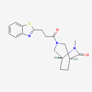 molecular formula C18H21N3O2S B5536441 (1S*,5R*)-3-[3-(1,3-苯并噻唑-2-基)丙酰基]-6-甲基-3,6-二氮杂双环[3.2.2]壬烷-7-酮 