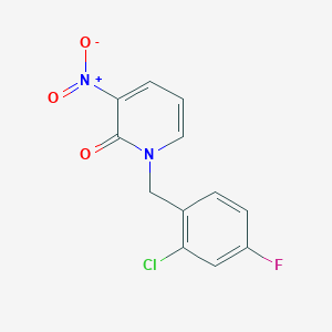 molecular formula C12H8ClFN2O3 B5536457 1-(2-氯-4-氟苄基)-3-硝基吡啶-2(1H)-酮 
