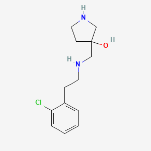 molecular formula C13H19ClN2O B5536460 3-({[2-(2-chlorophenyl)ethyl]amino}methyl)-3-pyrrolidinol dihydrochloride 