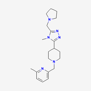 molecular formula C20H30N6 B5536464 2-methyl-6-({4-[4-methyl-5-(pyrrolidin-1-ylmethyl)-4H-1,2,4-triazol-3-yl]piperidin-1-yl}methyl)pyridine 