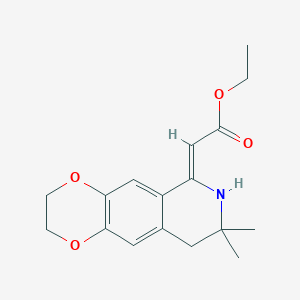 molecular formula C17H21NO4 B5536478 乙酸(8,8-二甲基-2,3,8,9-四氢[1,4]二氧杂环[2,3-g]异喹啉-6(7H)-亚甲基) 