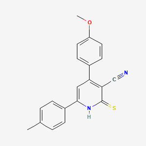 molecular formula C20H16N2OS B5536485 4-(4-methoxyphenyl)-6-(4-methylphenyl)-2-thioxo-1,2-dihydro-3-pyridinecarbonitrile 