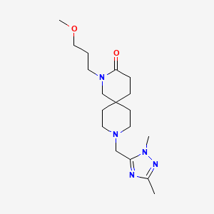 molecular formula C18H31N5O2 B5536487 9-[(1,3-二甲基-1H-1,2,4-三唑-5-基)甲基]-2-(3-甲氧基丙基)-2,9-二氮杂螺[5.5]十一烷-3-酮 