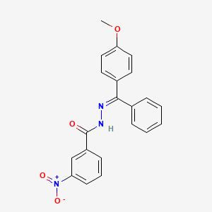 molecular formula C21H17N3O4 B5536493 N'-[(4-methoxyphenyl)(phenyl)methylene]-3-nitrobenzohydrazide 