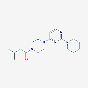 molecular formula C18H29N5O B5536535 4-[4-(3-甲基丁酰基)-1-哌嗪基]-2-(1-哌啶基)嘧啶 