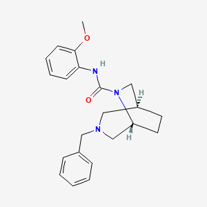 molecular formula C22H27N3O2 B5536568 (1S*,5R*)-3-苄基-N-(2-甲氧基苯基)-3,6-二氮杂双环[3.2.2]壬烷-6-甲酰胺 