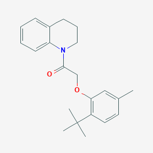 molecular formula C22H27NO2 B5536603 1-[(2-叔丁基-5-甲基苯氧基)乙酰基]-1,2,3,4-四氢喹啉 