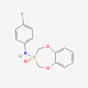 molecular formula C14H13FNO3P B5536624 (4-氟苯基)(3-氧代-3,4-二氢-2H-1,5,3-苯并二氧杂磷杂菲宾-3-基)胺 