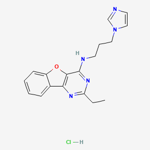 molecular formula C18H20ClN5O B5536643 2-ethyl-N-[3-(1H-imidazol-1-yl)propyl][1]benzofuro[3,2-d]pyrimidin-4-amine hydrochloride 