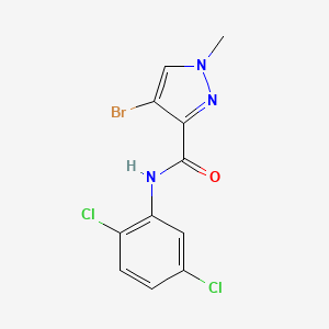 molecular formula C11H8BrCl2N3O B5536649 4-bromo-N-(2,5-dichlorophenyl)-1-methyl-1H-pyrazole-3-carboxamide 