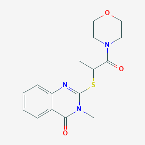 molecular formula C16H19N3O3S B5536690 3-甲基-2-{[1-甲基-2-(4-吗啉基)-2-氧代乙基]硫代}-4(3H)-喹唑啉酮 