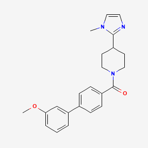 molecular formula C23H25N3O2 B5536704 1-[(3'-methoxy-4-biphenylyl)carbonyl]-4-(1-methyl-1H-imidazol-2-yl)piperidine 