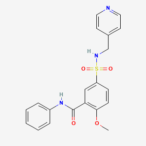 molecular formula C20H19N3O4S B5536732 2-甲氧基-N-苯基-5-{[(4-吡啶甲基)氨基]磺酰基}苯甲酰胺 