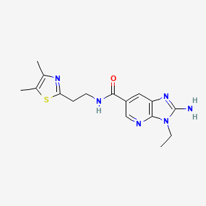 molecular formula C16H20N6OS B5536736 2-氨基-N-[2-(4,5-二甲基-1,3-噻唑-2-基)乙基]-3-乙基-3H-咪唑并[4,5-b]吡啶-6-甲酰胺 