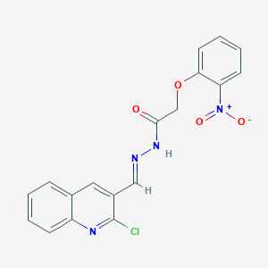 molecular formula C18H13ClN4O4 B5536797 N'-[(2-chloro-3-quinolinyl)methylene]-2-(2-nitrophenoxy)acetohydrazide 