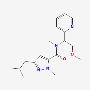 molecular formula C18H26N4O2 B5536809 3-异丁基-N-[2-甲氧基-1-(2-吡啶基)乙基]-N,1-二甲基-1H-吡唑-5-甲酰胺 
