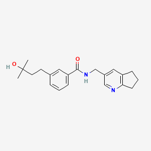 molecular formula C21H26N2O2 B5536815 N-(6,7-dihydro-5H-cyclopenta[b]pyridin-3-ylmethyl)-3-(3-hydroxy-3-methylbutyl)benzamide 