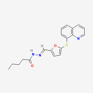 molecular formula C19H19N3O2S B5536825 N'-{[5-(8-喹啉硫代)-2-呋喃基]亚甲基}戊酰肼 