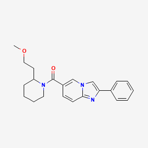 molecular formula C22H25N3O2 B5536835 6-{[2-(2-甲氧基乙基)哌啶-1-基]羰基}-2-苯基咪唑并[1,2-a]吡啶 