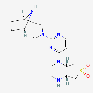 molecular formula C16H24N6O2S B5536862 rel-(4aR,7aS)-1-{2-[rel-(1R,5S)-3,8-diazabicyclo[3.2.1]oct-3-yl]-4-pyrimidinyl}octahydrothieno[3,4-b]pyrazine 6,6-dioxide dihydrochloride 