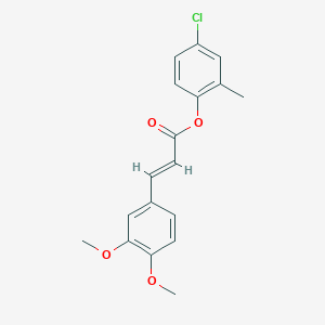 molecular formula C18H17ClO4 B5536875 4-氯-2-甲基苯基 3-(3,4-二甲氧基苯基)丙烯酸酯 