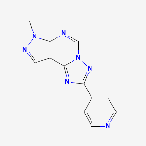 molecular formula C12H9N7 B5536888 7-methyl-2-(4-pyridinyl)-7H-pyrazolo[4,3-e][1,2,4]triazolo[1,5-c]pyrimidine 