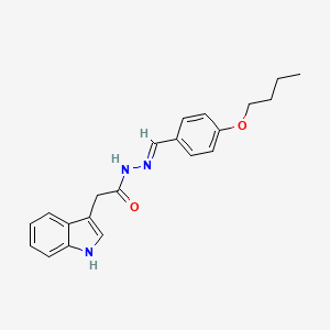 molecular formula C21H23N3O2 B5536928 N'-(4-butoxybenzylidene)-2-(1H-indol-3-yl)acetohydrazide 